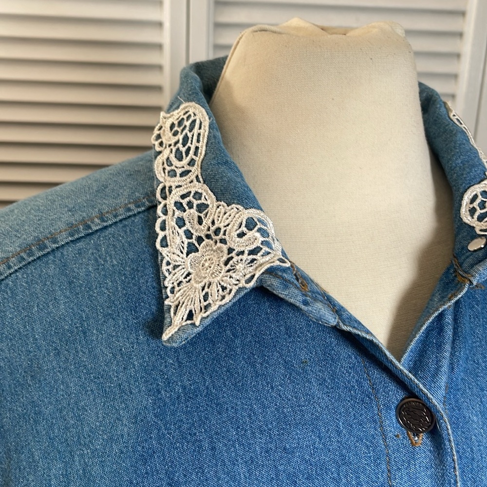 NEW. Vintage Studio, Denim Dress, M. Button up. - Picture 3 of 16